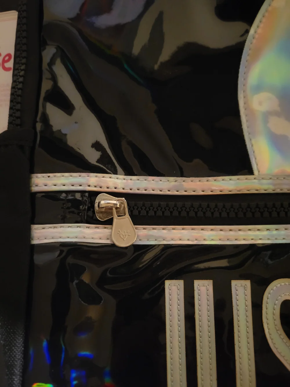 NEW Justice Girls Black &  Iridescent Backpack Padded Interior NWT Holographic